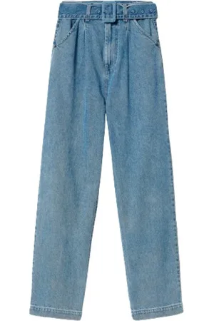 Twin-Set Jeans, Dames, Blauw, W29, Denim, Wijde broek met riem