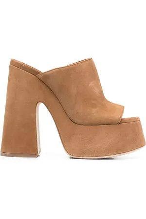 vic matiè Schoenen, Dames, Bruin, 40 EU, Leer, Bruine Platform Mules