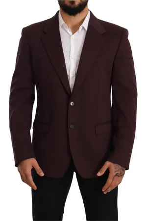 Dolce & Gabbana Pakken, Heren, Paars, M, Katoen, Indigo Katoenen Slim Fit Blazer Jas