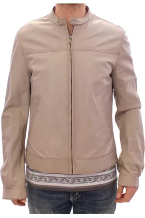 Dolce & Gabbana Jassen, Heren, , L, Leer, Leren Bikerjack - Main Line Collectie