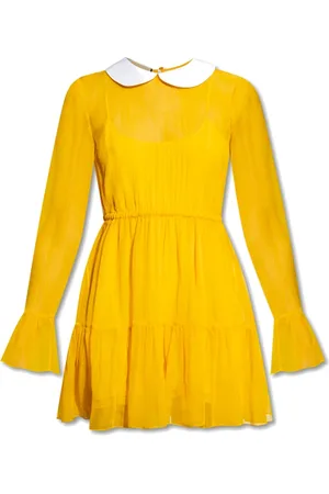 Gucci Kleedjes, Dames, Geel, S, Chiffon, Zijden chiffon jurk