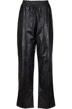 Twin-Set Broeken, Dames, Zwart, L, Leer, Broek in Zwart Kunstleer