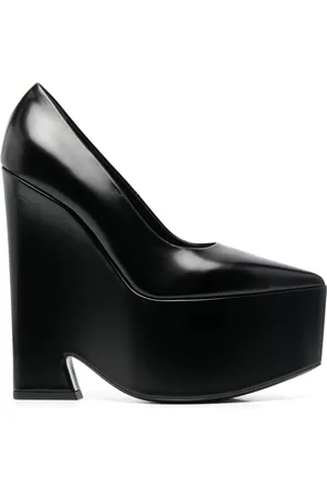 VERSACE Schoenen, Dames, Zwart, 40 EU, Leer, Met hak