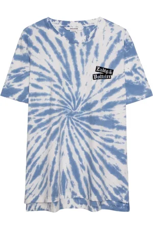Zadig & Voltaire Tops, Heren, Blauw, M, Katoen, Tobias Dalmatia Tie Dye Katoenen T-Shirt