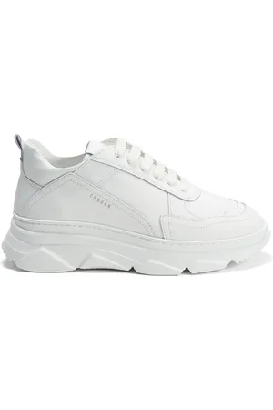 &Copenhagen Schoenen, Dames, Wit, 37 EU, Katoen, Witte Leren Platform Sneakers