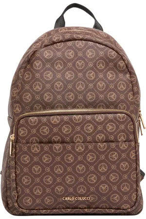 Carlo Colucci Tassen, unisex, Bruin, ONE Size, Rugzak met Logoprint De Gasperin