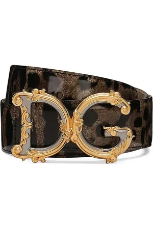 Dolce & Gabbana Accessoires, Dames, Bruin, 85 CM, Leer, Riemen