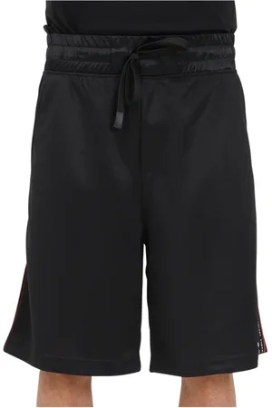 VERSACE Korte broeken, Heren, Zwart, S, Polyester, Zwarte casual shorts voor heren
