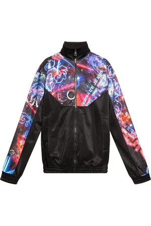 VERSACE Jassen, Heren, Zwart, XS, Ruimte Motief Track Jacket