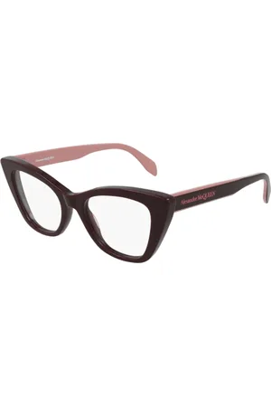 Alexander McQueen Accessoires, Dames, Bruin, ONE Size, Unieke Cat-Eye Acetaat Zonnebril