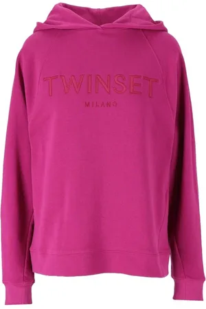 Twin-Set Sweatshirts & Hoodies, Dames, Roze, 2Xs, Katoen, Fuchsia Hoodie MET Logo