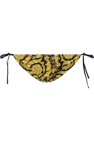 VERSACE Badkleding, Dames, Geel, L, Polyester, Barocco Bikini Broekjes
