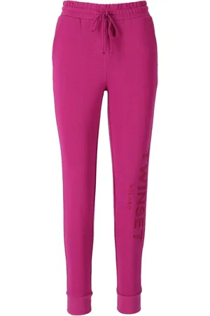 Twin-Set Broeken, Dames, Paars, XS, Katoen, Fuchsia Trainingsbroeken MET Logo