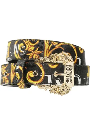 VERSACE Accessoires, Dames, Veelkleurig, 95 CM, Leer, Barok Print Dames Riem - 95