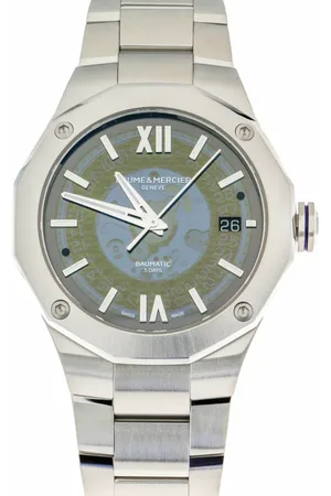 Baume et Mercier Accessoires, Dames, Blauw, ONE Size, Riviera Automatisch Blauw Wijzerplaat Stalen Horloge