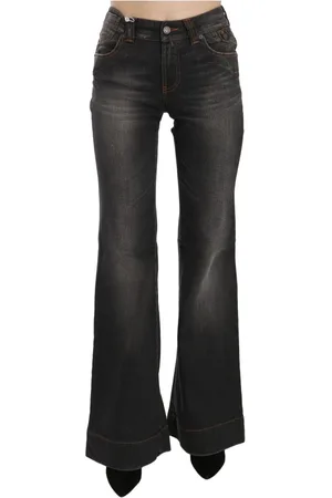 Dolce & Gabbana Jeans, Dames, Zwart, W28, Denim, Prachtige zwarte gewassen flared denim broek