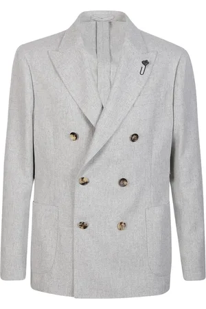 LARDINI Jassen, Heren, Grijs, L, Wol, Grijze Advance Jas