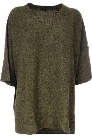 Aspesi Truien, Dames, Groen, S, Wol, Asymmetrische Wollen Trui