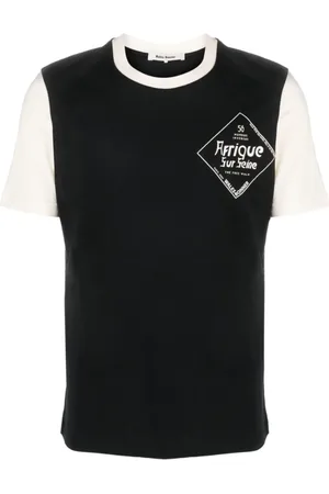 WALES BONNER Tops, Heren, Zwart, S, Logo Print T-shirt