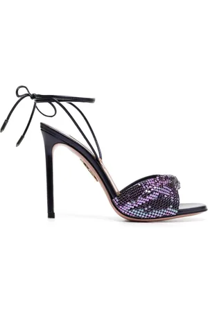 Aquazzura Schoenen, Dames, Veelkleurig, 39 EU, Leer, Lace-Up 110 Mesh Sandalen