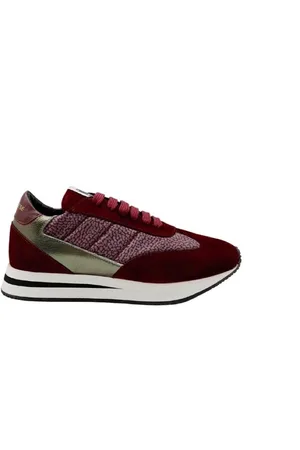 Borbonese Schoenen, Dames, Rood, 36 EU, Suède, Suède en Gelamineerde Sneakers