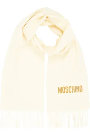 Moschino Accessoires, Dames, Wit, ONE Size, Wol, Wollen Sjaal, Blijf warm en elegant deze winter