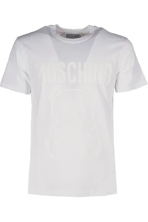 Moschino Tops, Heren, Wit, M, Katoen, Teddy T-Shirt Upgrade, Wit, Tone Sur Tone