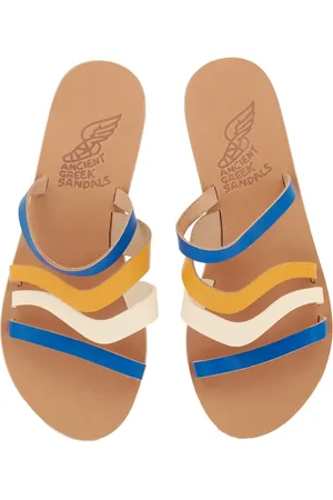 Ancient Greek Sandals Schoenen, Dames, Blauw, 36 EU, Leer, Stijlvolle platte sandalen