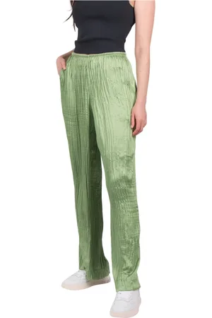 Vince Broeken, Dames, Groen, XS, Elegante Crushed Pull on Broek