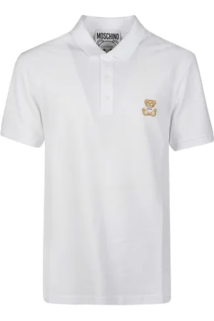 Moschino Tops, Heren, Wit, M, Teddy Bear Patch Polo Shirt