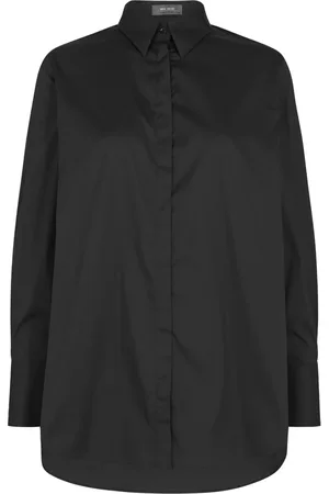 Mos Mosh Blouses & Shirts, Dames, Zwart, S, Katoen, Enola Shirt - Klassiek en Stijlvol