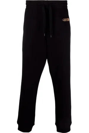 Moschino Broeken, Heren, Zwart, L, Katoen, Bordeaux Paillet Sportieve Trainingsbroeken