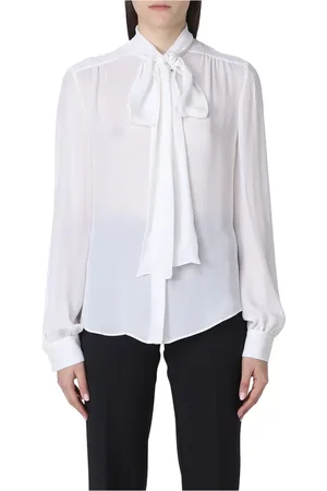 Moschino Tops, Dames, Wit, M, Stijlvolle Longsleeve Top
