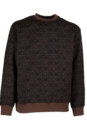 Moschino Sweatshirts & Hoodies, Heren, Bruin, L, Katoen, Bruine Allover Print Sweatshirt