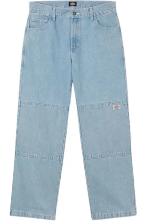 Dickies Jeans, Heren, Blauw, W32 L32, Denim, Lichtgewassen Dubbele Knie Denim Broek