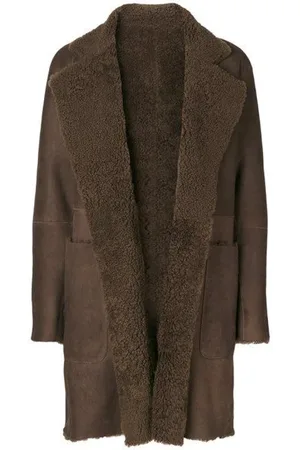 Vince Jassen, Dames, Groen, S, Suède, Omkeerbare Shearling Jas