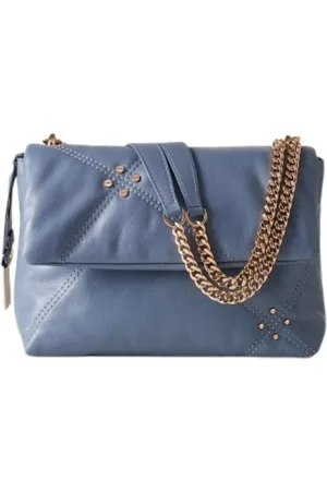 Borbonese Tassen, Dames, Blauw, ONE Size, Leer, Marseille Schoudertas