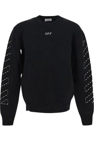 OFF-WHITE Truien, Heren, Zwart, S, Katoen, Gebreide Trui