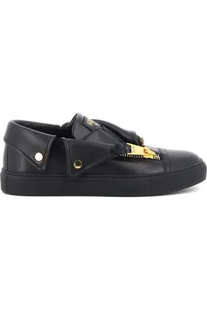 Moschino Schoenen, Dames, Zwart, 36 EU, Leer, Iconische Biker Slip-Ons