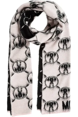Moschino Accessoires, Dames, Roze, ONE Size, Wol, Abstract Multikleur Dubbel Vraagteken Sjaal