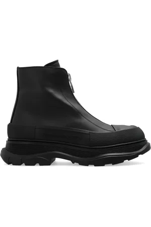Alexander McQueen Schoenen, Dames, Zwart, 40 EU, Leer, Leren platformlaarzen