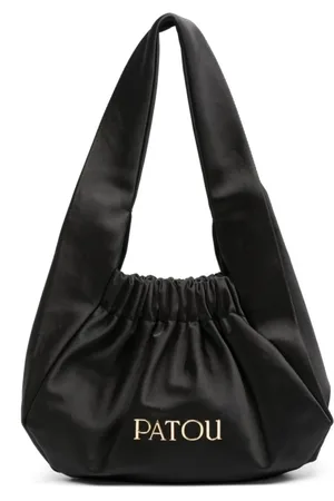 Patou Tassen, Dames, Zwart, ONE Size, Satijn, Zwarte Satijnen Tote Tas