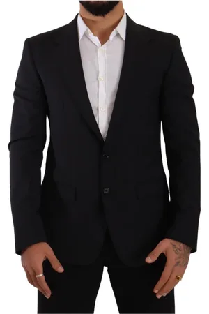 Dolce & Gabbana Pakken, Heren, Zwart, M, Wol, Zwarte Slim Fit 2 Knopen Martini Blazer