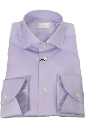 Xacus Overhemden, Heren, Paars, 4Xl, Leer, Herenoverhemd met getailleerde pasvorm en effen stof