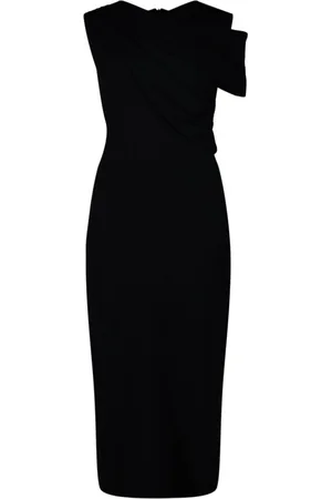 Giambattista Valli Kleedjes, Dames, Zwart, S, Gedrapeerde Midi Jurk
