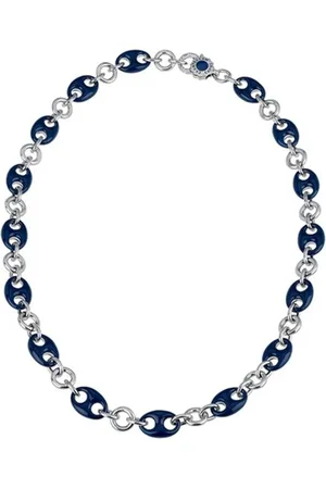 CHANTECLER Accessoires, Dames, Blauw, ONE Size, Blauwe Emaille Zilveren Ketting