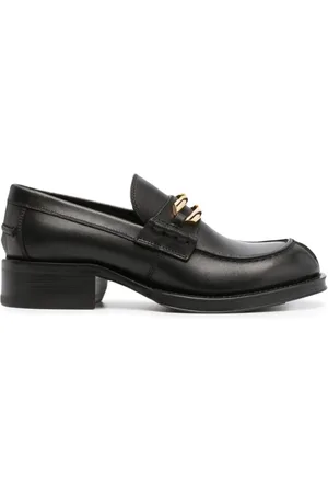 Lanvin Schoenen, Dames, Zwart, 40 EU, Leer, Zwarte leren loafers met gespdetail