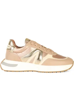 Alexander Smith Schoenen, Dames, Geel, 37 EU, Leer, Sneakers met gelamineerd effect in stof en eco-leer