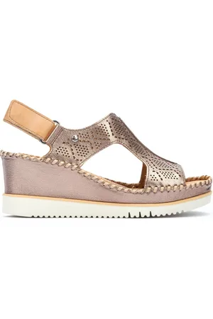 Pikolinos Schoenen, Dames, Bruin, 40 EU, Leer, Kleurrijke sleehaksandalen