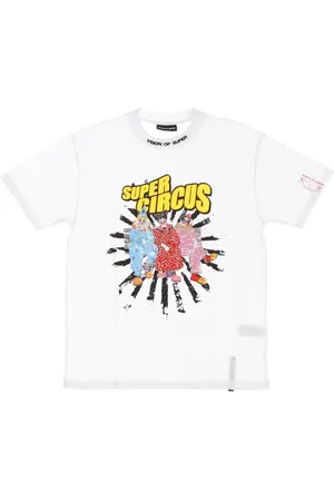 Vision Of Super Tops, Heren, Wit, S, Clowns Print Tee voor mannen